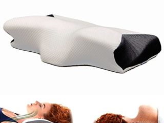 Almohada Cervical, Almohada antironquidos, Almohada viscoelástica, para Dormir de Lado y Boca Arriba. 61 x 33 x 11 cm.