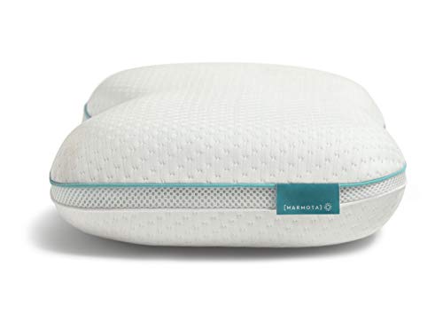 Almohada Cervical Viscoelástica para Dormir de Lado y Boca Arriba de Marmota, Almohada para Problemas Cervicales y Cuello, Anti Dolores, Antironquidos, Firmeza Alta, Ergonómica