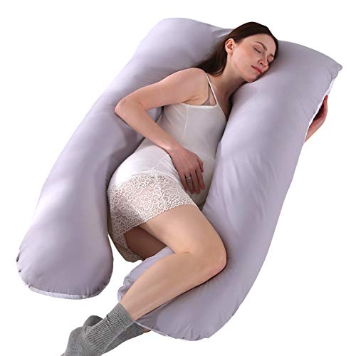 Almohada de Embarazo, Almohada Extragrande para Adultos, Almohada Corporal para Maternidad y Sleep Confort, Almohada en Forma de u , con Funda extraíble y Lavable