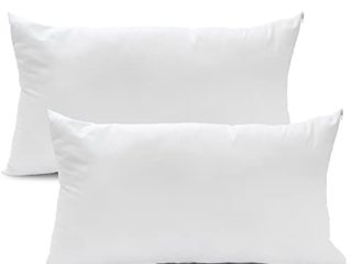 Almohadas para Cama 40x70 2 Unidades Hipoalergénico Antiácaros y Suave Rectangular para Hogar con Funda de Almohada Respirable en Cotton y Polyest. Blanco Extraíble y Lavable