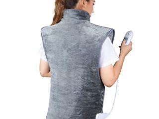 Almohadilla Eléctrica Térmica, 60*100 cm Manta Electrica Lumbar de Espalda y Cuello, Calentamiento Rápido, 3 Niveles de Calor, Apagado Automático, Manta Eléctrica para el Alivio del Dolor de Espalda