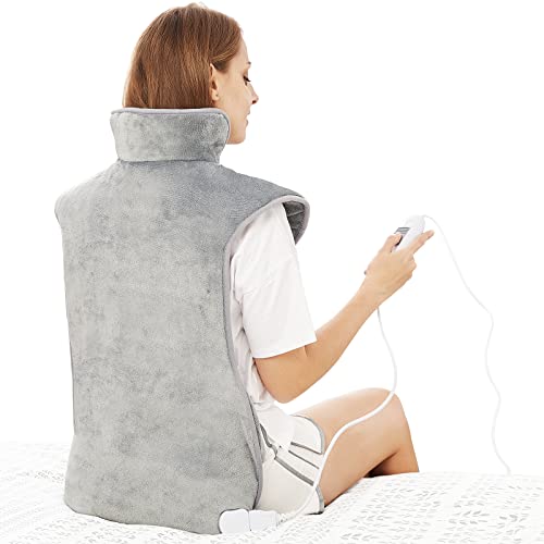 Almohadilla Térmica para Espalda y Cuello 60×100cm, 3 Niveles de Calor, Temporizador de Apagado Automático de 3 Horas, Calentamiento Rápido, Cinturón, Franela, Oficina y Hogar, Lavable a Máquina