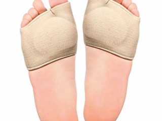 Almohadillas de Manga Metatarsal, Cojín de Bola de Pie con Almohadilla de Gel de Suela, Mitad de Calcetín para Alivio de Metatarsalgia, Callosidades y Otros Dolores de Bola de Pie (2 Piezas, Beige)