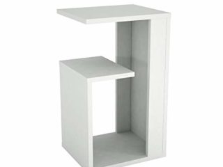 Alphamoebel Mesas auxiliares, Madera de ingeniería, Blanco, 35 x 29,5 x 60 cm
