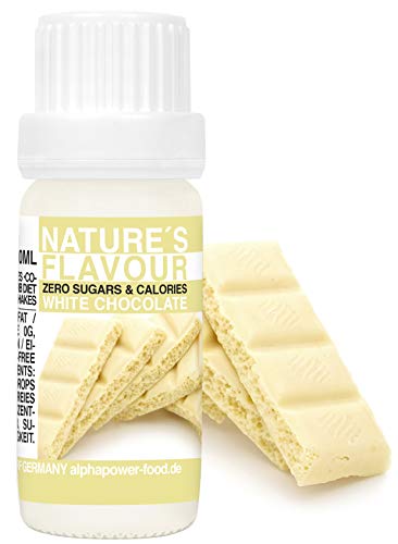 ALPHAPOWER FOOD Aromas alimentarios por repostería y bebidas I 10ml Vegano, Chocolate blanco 100% naturales con Sabor Premium I saborizante sin azucar - Flavdrops, Flavor Drops liquida
