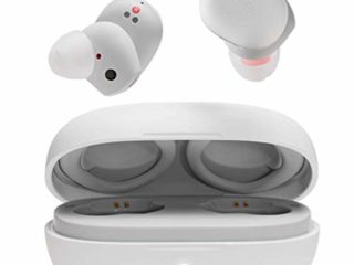 Amazfit PowerBuds Auriculares Deportivos inalámbricos con monitorización de la frecuencia cardíaca Durante Ejercicio Ganchos de Oreja magnéticos y Sonido Superior Bluetooth 5.2 con micrófono Blanco