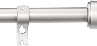 Amazon Basics - Barra para cortinas con remates con tapas, 183 a 365.8 cm, Níquel