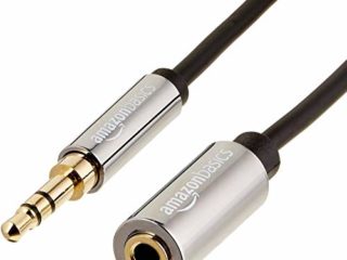 Amazon Basics - Cable alargador de audio estéreo (conector 3,5 mm macho a hembra, 7,6 m)