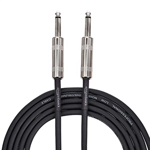 Amazon Basics - Cable recto para instrumentos de 6,35 mm, 25 cm (color negro)