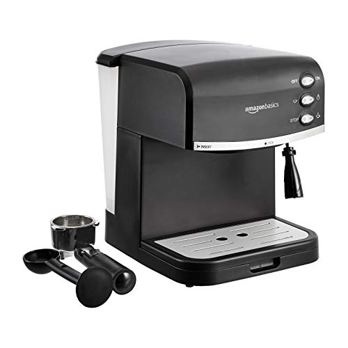 Amazon Basics – Cafetera para café espresso con espumadora de leche