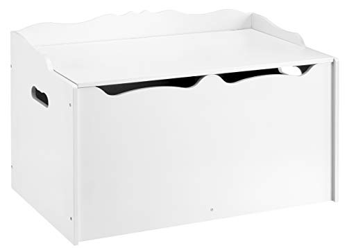 Amazon Basics - Caja de juguetes de madera, color blanco