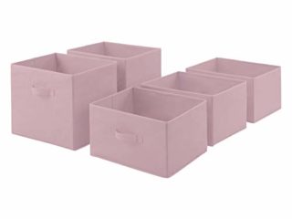 Amazon Basics Cajones de repuesto para unidad de almacenamiento de tela con 5 cajones, rosa claro