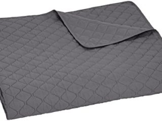 Amazon Basics – Colcha labrada extragrande, Gris oscuro, diamante, 170 x 210 cm