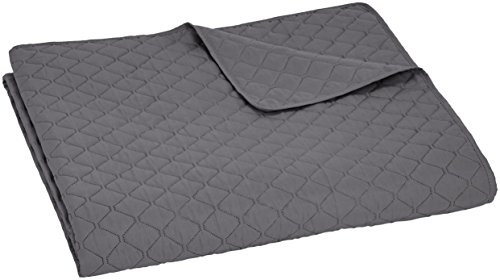 Amazon Basics – Colcha labrada extragrande, Gris oscuro, diamante, 170 x 210 cm