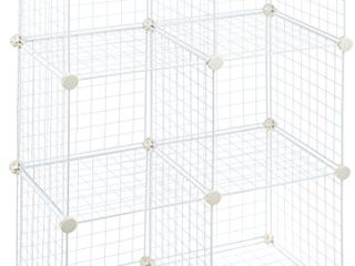 Amazon Basics - Estantes de almacenamiento, Seis cubos, de alambre - Blanco