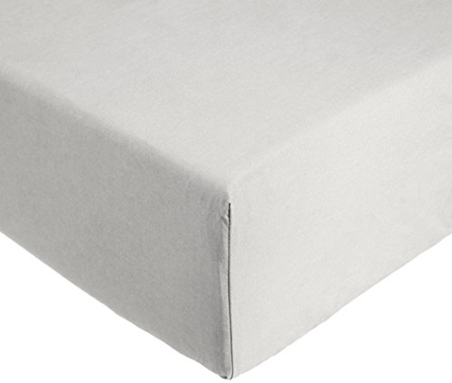 Amazon Basics Everyday - Sábana bajera ajustable (100% algodón) Gris claro - 100 x 200 x 30 cm