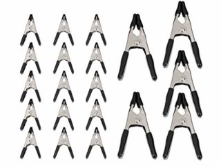 Amazon Basics - Juego de abrazaderas de resorte de acero, 20 unidades: 15 unidades de 1,91 cm y 5 unidades de 2,54 cm