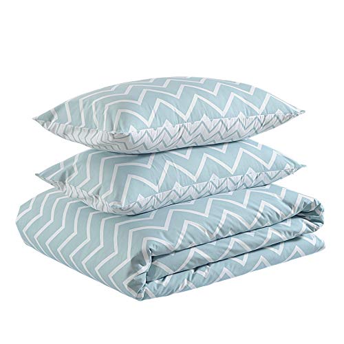 Amazon Basics - Juego de funda nórdica 100% algodón supersuave - 260 x 220 cm / 50 x 80 cm, Cheurón bajo