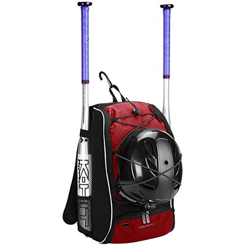 Amazon Basics - Mochila juvenil para equipo de béisbol, Rojo