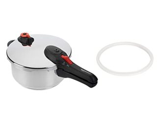 Amazon Basics Olla A Presión de Acero Inoxidable - Apta para inducción - 4 Litros