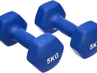 Amazon Basics - Par de mancuernas de neopreno, 2 x 5 kg, Azul