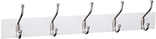 Amazon Basics - Perchero de montaje en pared, blanco