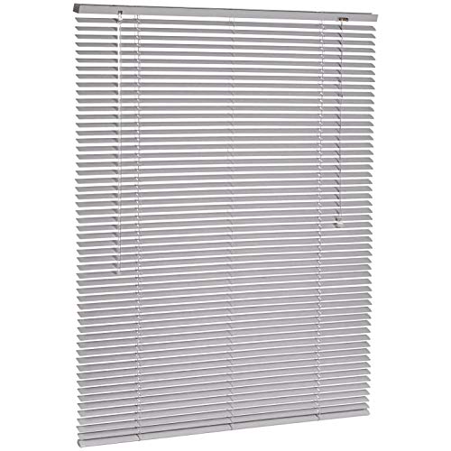 Amazon Basics - Persiana veneciana de aluminio, 100 x 130 cm, Plateado