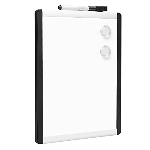 Amazon Basics - Pizarra magnética de borrado en seco, bastidor de aluminio y plástico, 21,6 x 27,9 cm