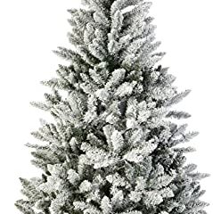 Amazon Basics - Árbol de Navidad artificial, efecto nevado, 618 ramas con soporte de metal, 180 cm de alto