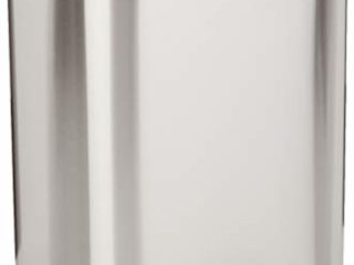 Amazon Basics Rectangle Soft-Close Trash Can - 12L, Satin Nickel