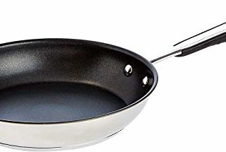Amazon Basics Sartén Antiadherente de Inducción - Acero Inoxidable, con Mango Suave al Tacto - 20 cm