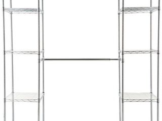 Amazon Basics - Sistema organizador de armario extensible, Cromo