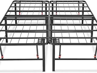 Amazon Basics - Somier fijo plegable, montaje sin herramientas, permite almacenar debajo de la cama, 135 x 190 cm