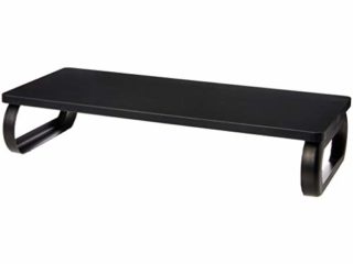 Amazon Basics – Soporte de madera para monitor, elevador de ordenador, Negro