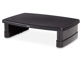 Amazon Basics - Soporte para monitor y portátil de altura ajustable con patas antideslizantes