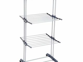 Amazon Basics – Tendedero tipo torre, para interior, con alas plegables