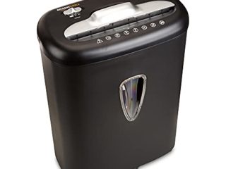 Amazon Basics - Trituradora de corte cruzado para tarjetas de crédito y papel, para 8 hojas