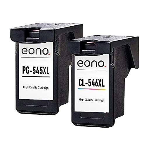 Amazon Brand-Eono Cartuchos de tinta remanufacturados PG-545XL CL-546XL para impresoras Canon Pixma MG2450 2550 2555S 2950 3050 TS3100 3150 205 305 MX495 490 TR4550 4551 iP2850 negro y tricolor pack 2