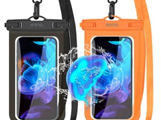 Amazon Brand - Eono Funda Impermeable Móvil, 2 Unidades IPX8 Universal Bolsas Impermeables para Móvil con Correa para iPhone 13 Pro MAX 12 11 X XR 8 Samsung S22 S21 S10 S9 Xiaomi y Otros hasta 7"