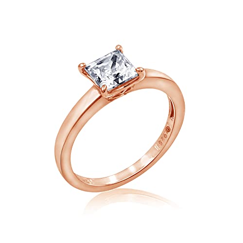 Amazon Collection 1 cttw Anillo, Plata chapada en Oro Rosa, Size 6