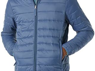 Amazon Essentials Lightweight Water-Resistant Packable Puffer Jacket Chaqueta, Añil, L