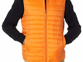 Amazon Essentials Lightweight Water-Resistant Packable Puffer Vest Chaleco de plumón, Naranja, S