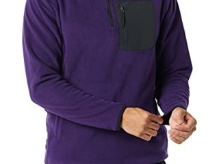 Amazon Essentials Quarter-Zip Polar Fleece Jacket Chaqueta de Forro, Morado/Negro, Bloque de Color, XS