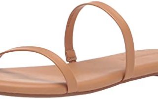 Amazon Essentials Thin Two Strap Sandal Sandalia Plana, Natural, 38.5 EU