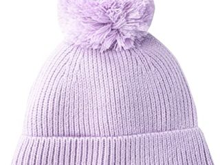 Amazon Essentials Women's Chunky Beanie with Yarn Pom Sombrero, Lila, Talla única