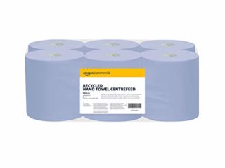 AmazonCommercial - papel secamanos de material reciclado, repuesto para dispensador en rollo, paquete de 6 unidades, 2700 hojas