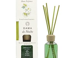 Ambientair Home Perfumes. Difusor de Varillas perfumadas. Ambientador Mikado Dama de Noche. Difusor 50 ml con palitos de ratán. Ambientador sin Alcohol para casa.