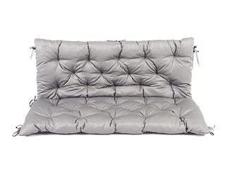 Ambientehome 90266 Hanko - Funda de banco de 2 asientos y cojín de respaldo, Gris claro, aproximadamente 120 x 98 x 8 cm