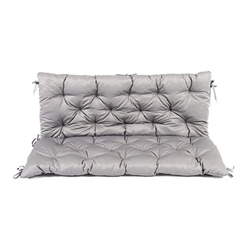 Ambientehome 90266 Hanko - Funda de banco de 2 asientos y cojín de respaldo, Gris claro, aproximadamente 120 x 98 x 8 cm