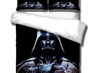 AmenSixye 3D Juego de Cama de la película de Star Wars, tamaño Doble King Queen, 3 uds, Funda nórdica Negra, Funda de Almohada, Funda de Almohada,150x200cm(3piezas)